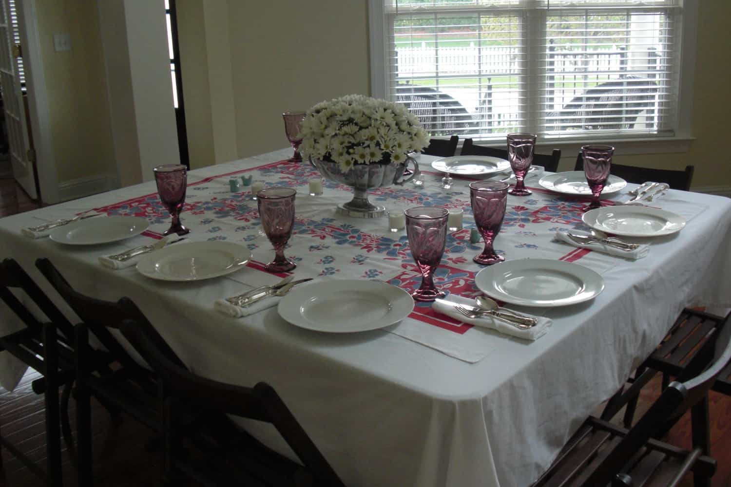 The table set and ready for company.