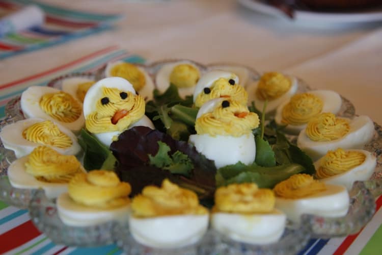 Seriously, how cute are these little chick deviled eggs?