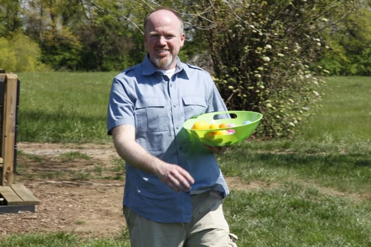 Roy gives the Easter Bunny an assist.