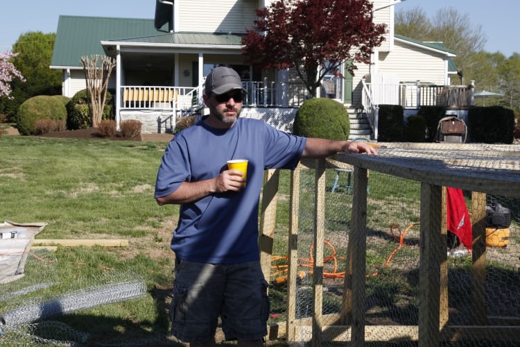 Josh shows us the construction of the new chicken and duck coops.